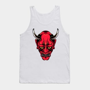 Japanese Oni Mask Tattoo Design Tank Top